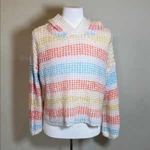Storia Pastel Striped Cowl Neck Sweater